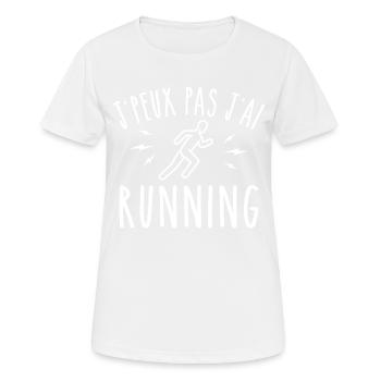running je peux pas j'ai running coureur - T-shirt respirant Femme - blanc - Devant - AI Model Female 172 dark (172cm)