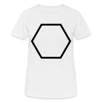 Polygon (fertigen) - Frauen T-Shirt atmungsaktiv - Weiß - Vorne - AI Model Female 172 dark (172cm)