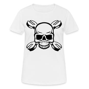 skull - Frauen T-Shirt atmungsaktiv - Weiß - Vorne - AI Model Female 172 dark (172cm)