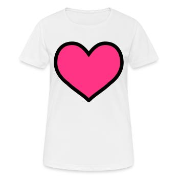 cœur - T-shirt respirant Femme - blanc - Devant - AI Model Female 172 dark (172cm)
