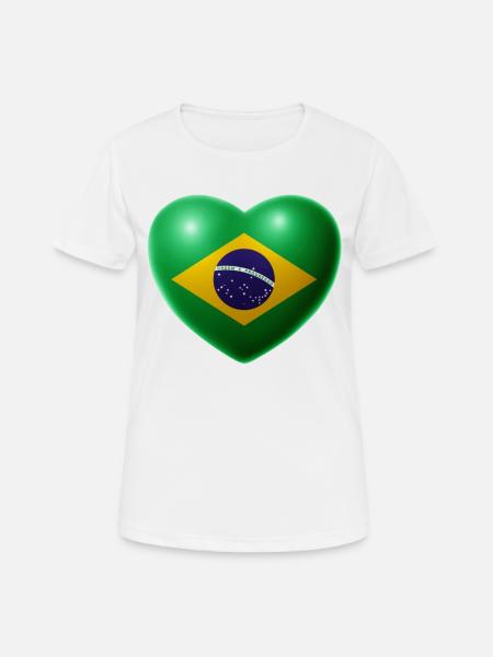 Heart (Brazil / Brasil) 01 - Women's Breathable T-Shirt - white