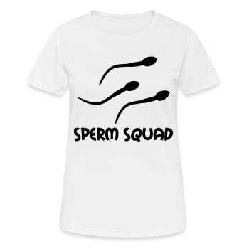 sperm squad - T-shirt respirant Femme - blanc - Devant - AI Model Female 172 dark (172cm)