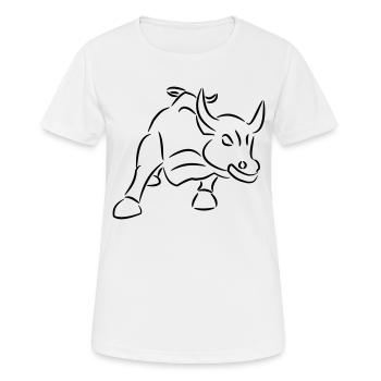 Ride the bull trading shirt trader shirt gift - Women's Breathable T-Shirt - white - Front - AI Model Female 172 dark (172cm)