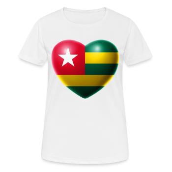 Coeur (Togo) - T-shirt respirant Femme - blanc - Devant - AI Model Female 172 dark (172cm)