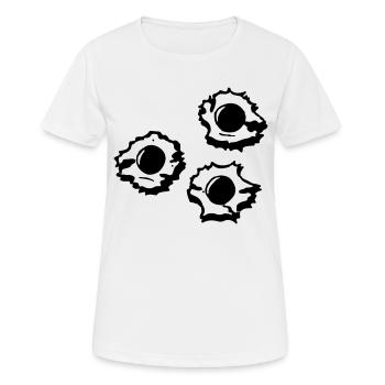 Schusslöcher - Frauen T-Shirt atmungsaktiv - Weiß - Vorne - AI Model Female 172 dark (172cm)