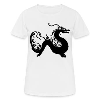 Dragon serpentait - T-shirt respirant Femme - blanc - Devant - AI Model Female 172 dark (172cm)