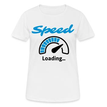 Speed Loading... - Frauen T-Shirt atmungsaktiv - Weiß - Vorne - AI Model Female 172 dark (172cm)