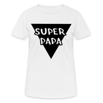 super dad - Women's Breathable T-Shirt - white - Front - AI Model Female 172 dark (172cm)