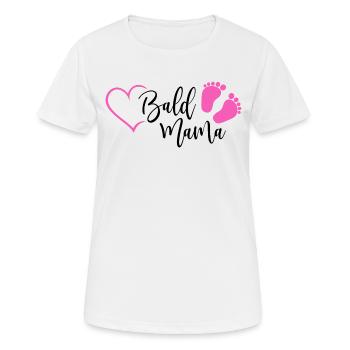 Bald Mama Baby Schwangerschaft Geburt Herz Mädchen - Frauen T-Shirt atmungsaktiv - Weiß - Vorne - AI Model Female 172 dark (172cm)