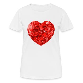 Roter Herz Rubin Geschenk Idee - Frauen T-Shirt atmungsaktiv - Weiß - Vorne - AI Model Female 172 dark (172cm)