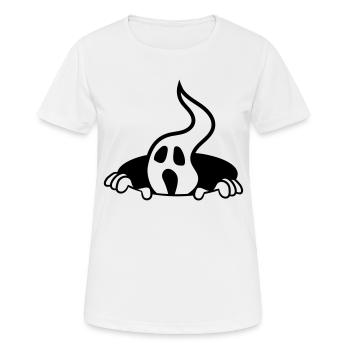 loch boden geist spuken horror monster halloween g - Frauen T-Shirt atmungsaktiv - Weiß - Vorne - AI Model Female 172 dark (172cm)