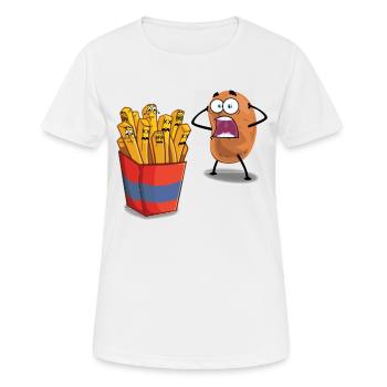 Arme Pommes - Frauen T-Shirt atmungsaktiv - Weiß - Vorne - AI Model Female 172 dark (172cm)