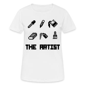 ARTist - Frauen T-Shirt atmungsaktiv - Weiß - Vorne - AI Model Female 172 dark (172cm)
