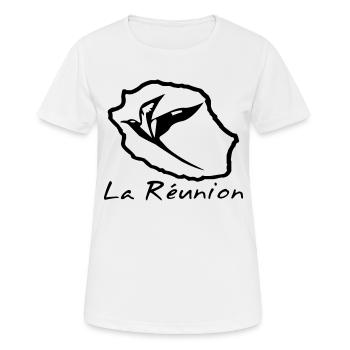 Paille en queue La Réunion - T-shirt respirant Femme - blanc - Devant - AI Model Female 172 dark (172cm)