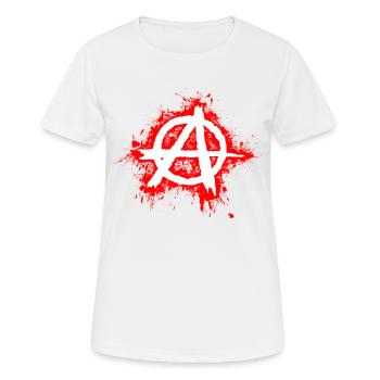 Anarchie / Anarchie en blanc, éclaboussures rouges - T-shirt respirant Femme - blanc - Devant - AI Model Female 172 dark (172cm)