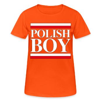 Polish Boy | Polish saying Poland gift - Women's Breathable T-Shirt - neon orange - Front - AI Model Female 172 dark (172cm)