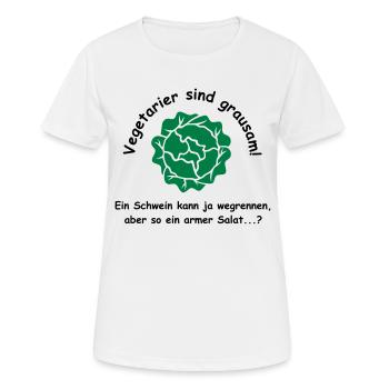 Vegetarier sind grausam - Frauen T-Shirt atmungsaktiv - Weiß - Vorne - AI Model Female 172 dark (172cm)