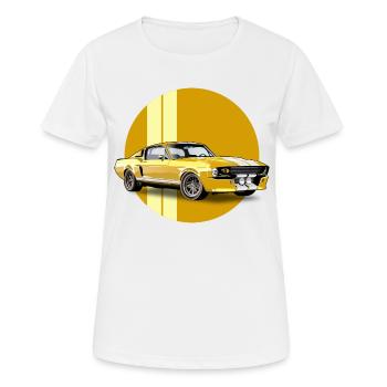 Sportwagen - Frauen T-Shirt atmungsaktiv - Weiß - Vorne - AI Model Female 172 dark (172cm)