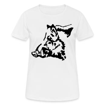 wildschwein - Frauen T-Shirt atmungsaktiv - Weiß - Vorne - AI Model Female 172 dark (172cm)