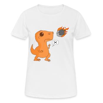 Dinosaure pierre papier ciseaux - T-shirt respirant Femme - blanc - Devant - AI Model Female 172 dark (172cm)