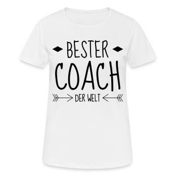 Coach / Coaching / Trainer / Sport - Frauen T-Shirt atmungsaktiv - Weiß - Vorne - AI Model Female 172 dark (172cm)