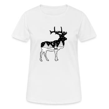 Deer Elk Tent Tipi Outdoor Mountains Adventure Picture - T-shirt respirant Femme - blanc - Devant - AI Model Female 172 dark (172cm)
