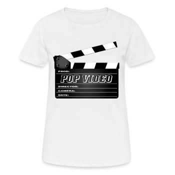Pop Video Movie Clapperboard - Women's Breathable T-Shirt - white - Front - AI Model Female 172 dark (172cm)