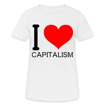 I love Capitalism Heart Ich liebe Kapitalismus - Frauen T-Shirt atmungsaktiv - Weiß - Vorne - AI Model Female 172 dark (172cm)