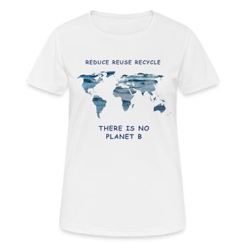 Meeresschutz reduce reuse recycle Klimademo - Frauen T-Shirt atmungsaktiv - Weiß - Vorne - AI Model Female 172 dark (172cm)