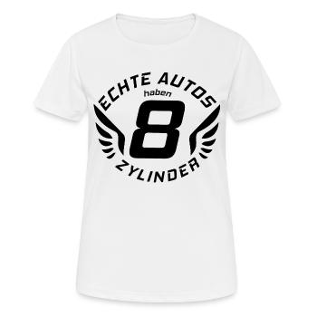 V8 Motor Engine US Car Muscle Car Hubraum Pick Up - Frauen T-Shirt atmungsaktiv - Weiß - Vorne - AI Model Female 172 dark (172cm)