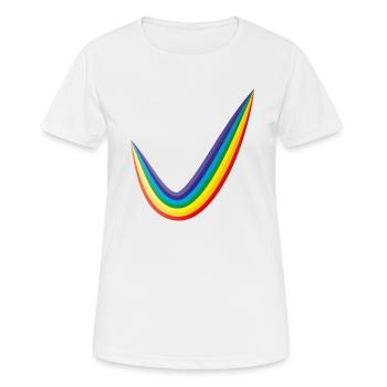 Regenbogen Haken - Frauen T-Shirt atmungsaktiv - Weiß - Vorne - AI Model Female 172 dark (172cm)