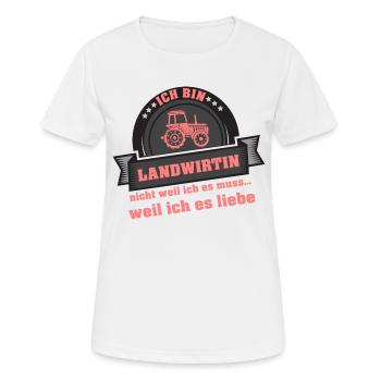 Ich bin Landwirtin - Frauen T-Shirt atmungsaktiv - Weiß - Vorne - AI Model Female 172 dark (172cm)