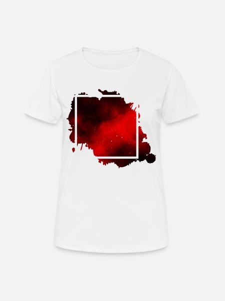 Space Square Red Universum - Frauen T-Shirt atmungsaktiv - Weiß
