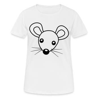Tête souris Clipart - T-shirt respirant Femme - blanc - Devant - AI Model Female 172 dark (172cm)