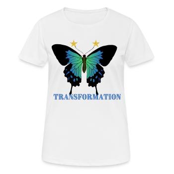 Transformation, schöner Schmetterling, Motivation - Frauen T-Shirt atmungsaktiv - Weiß - Vorne - AI Model Female 172 dark (172cm)