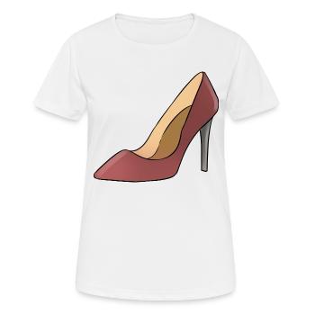 High Heel / Hohe Schuhe - Frauen T-Shirt atmungsaktiv - Weiß - Vorne - AI Model Female 172 dark (172cm)