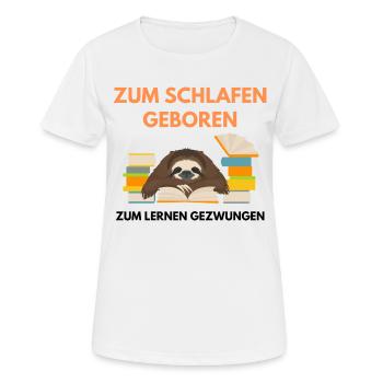 Schlafen und Lernen - Frauen T-Shirt atmungsaktiv - Weiß - Vorne - AI Model Female 172 dark (172cm)