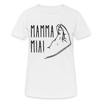Mamma mia - Frauen T-Shirt atmungsaktiv - Weiß - Vorne - AI Model Female 172 dark (172cm)