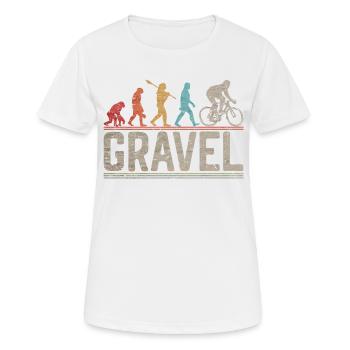 Ride Gravel Bike Evolution of Man Funny Bicycle - Women's Breathable T-Shirt - white - Front - AI Model Female 172 dark (172cm)