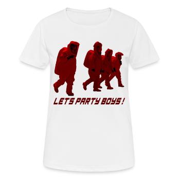Hazmat Dance Lets party boys - Frauen T-Shirt atmungsaktiv - Weiß - Vorne - AI Model Female 172 dark (172cm)