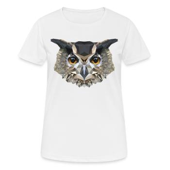 Eule Polygon Kauz - Frauen T-Shirt atmungsaktiv - Weiß - Vorne - AI Model Female 172 dark (172cm)
