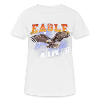 Eagle Eagle Frihed Frihed Natur Eventyr - Dame T-shirt svedtransporterende - hvid - Foran - AI Model Female 172 dark (172cm)
