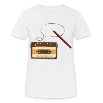 Cassette - T-shirt respirant Femme - blanc - Devant - AI Model Female 172 dark (172cm)