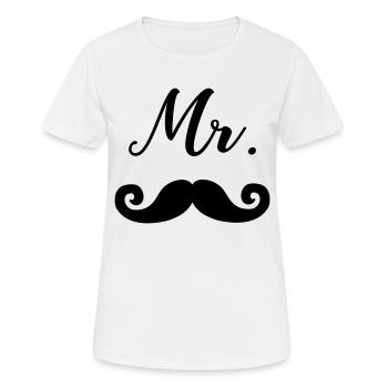 M. Moustache - T-shirt respirant Femme - blanc - Devant - AI Model Female 172 dark (172cm)