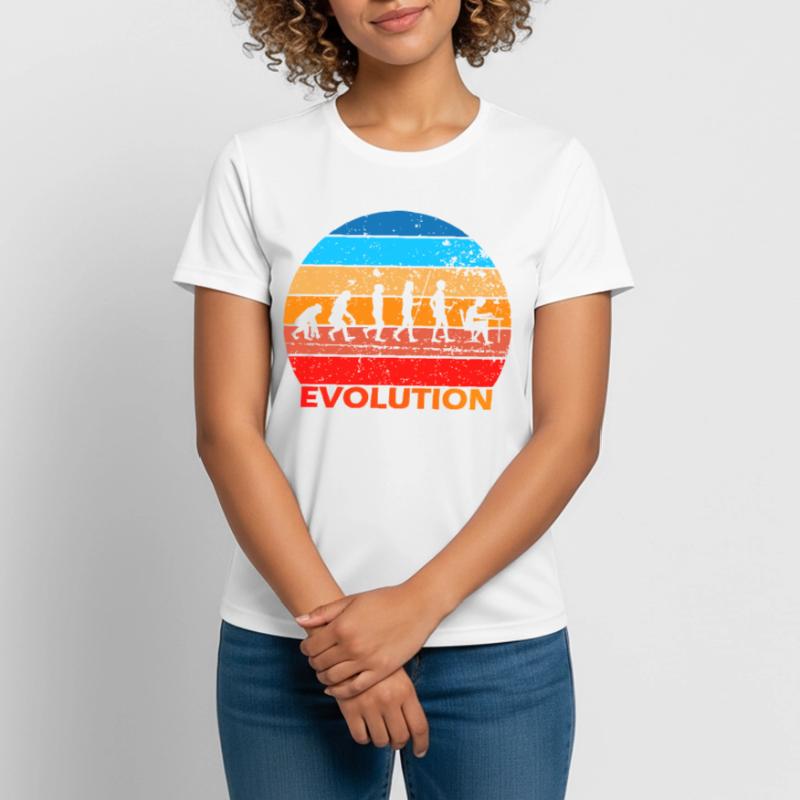 Evolution von IT EDV Informatik Computer Nerds Frauen T-Shirt atmungsaktiv