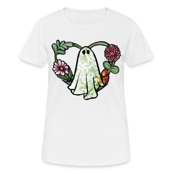 Geist - Frauen T-Shirt atmungsaktiv - Weiß - Vorne - AI Model Female 172 dark (172cm)