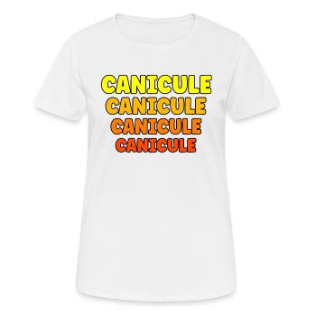 Canicule chaleur extrême - T-shirt respirant Femme - blanc - Devant - AI Model Female 172 dark (172cm)