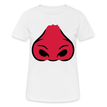 Rote große Nasenlöcher Nase - Frauen T-Shirt atmungsaktiv - Weiß - Vorne - AI Model Female 172 dark (172cm)
