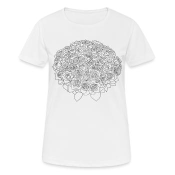 Illustration Fleurs Rose - T-shirt respirant Femme - blanc - Devant - AI Model Female 172 dark (172cm)