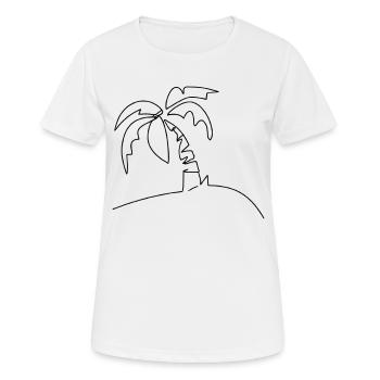 Palmen Insel Oneline - Frauen T-Shirt atmungsaktiv - Weiß - Vorne - AI Model Female 172 dark (172cm)